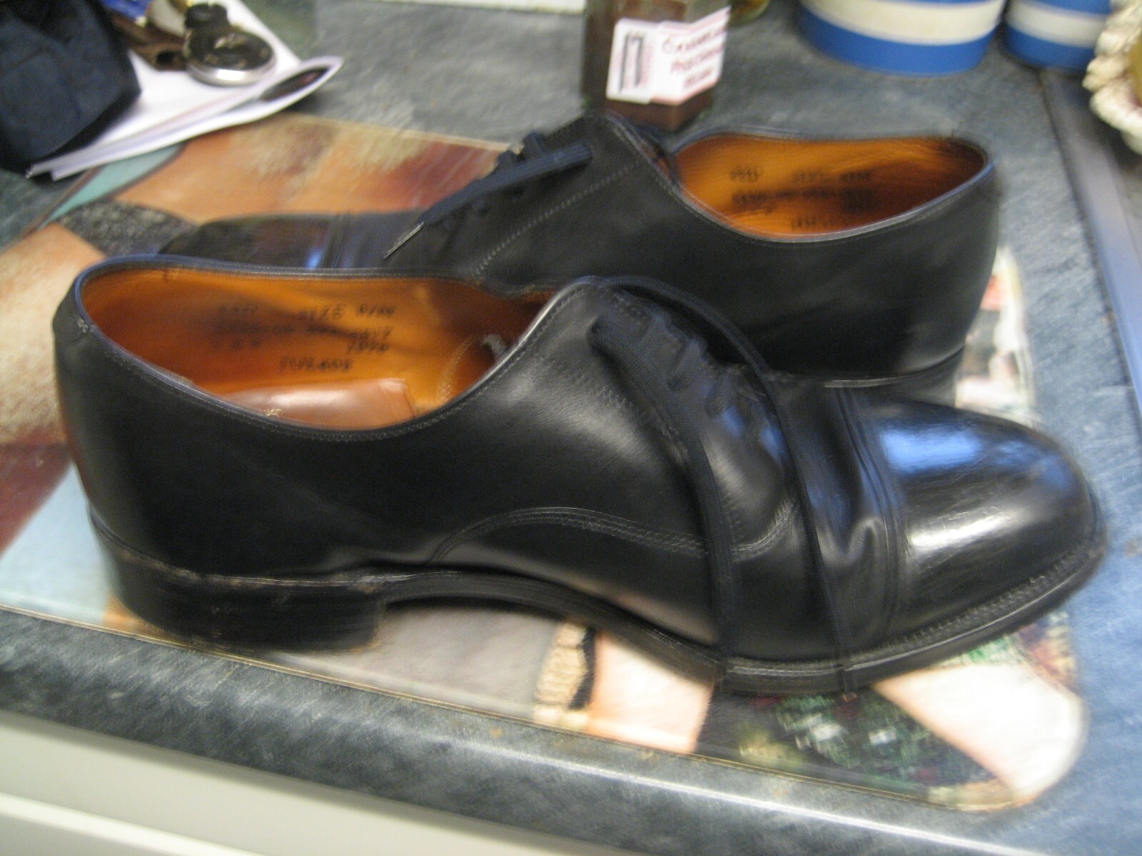 sanders vintage 1978 black leather lace up oxford shoes size uk 8 m eBay