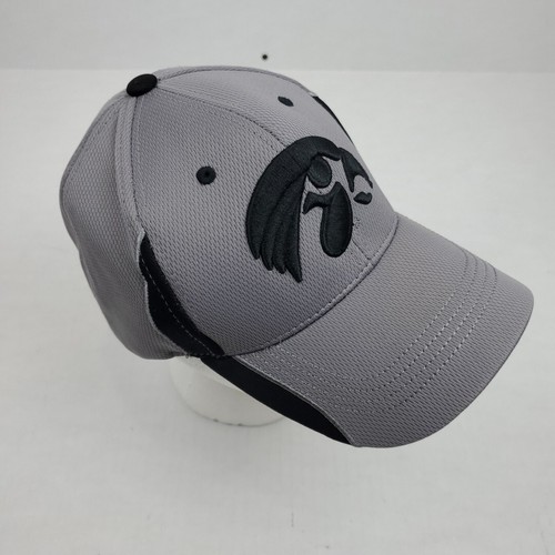 Iowa Hawkeyes Football Baseball Cap Hat Black Gray Russell Adjustable Strapback - Picture 3 of 12
