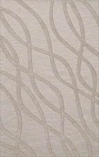 Ivory Transitional Hand Hooked Swirls Lines Stripes Area Rug Abstract DV10