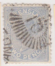 (JL-103) 1888 Queensland 2d blue side face (P)
