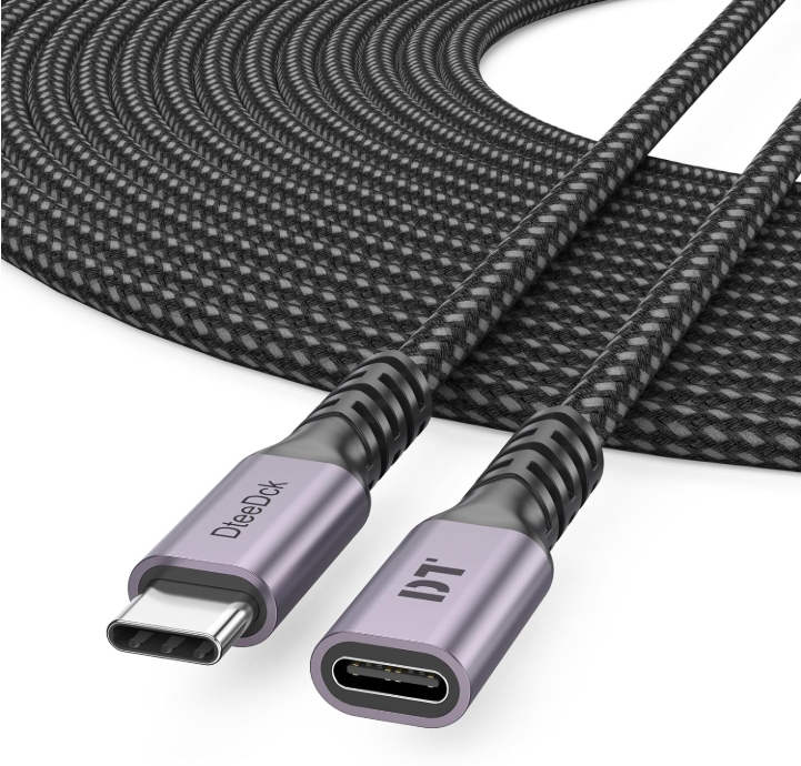 20ft USB C Extension Cable - 100W Fast Charging & 4K@60Hz Video Support-image