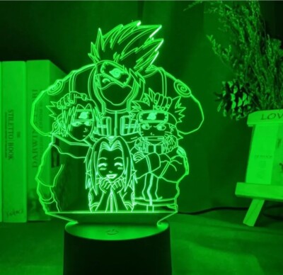 Acrylic Anime Led 3D Night Light Naruto Mix Figures Kids Lamp Decor Gift US ship