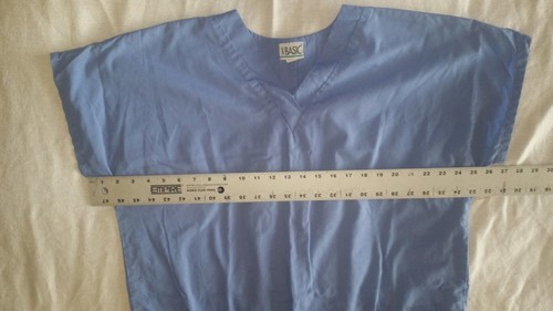 QTY 2 SIMPLY BASICS & ENCOMPASS NURSING VET TECHNICIAN SCRUB TOP BLUE LARGE - Picture 5 of 12