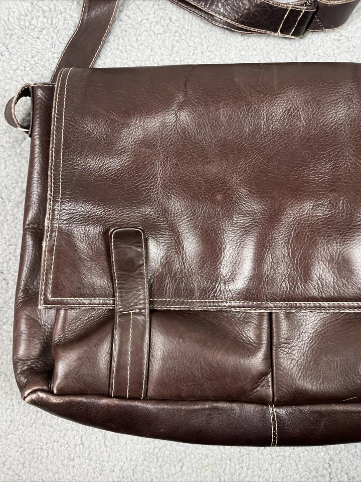LATICO Hombres Cuero Marrón Bolso Mensajero Bolso Laptop Escuela Negocios Colegio Foto 2 de 4