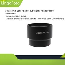 Metal 58mm UV/CPL/ ND Lens Adapter Tubus Lens Adapter Tube for A700/A710/A720