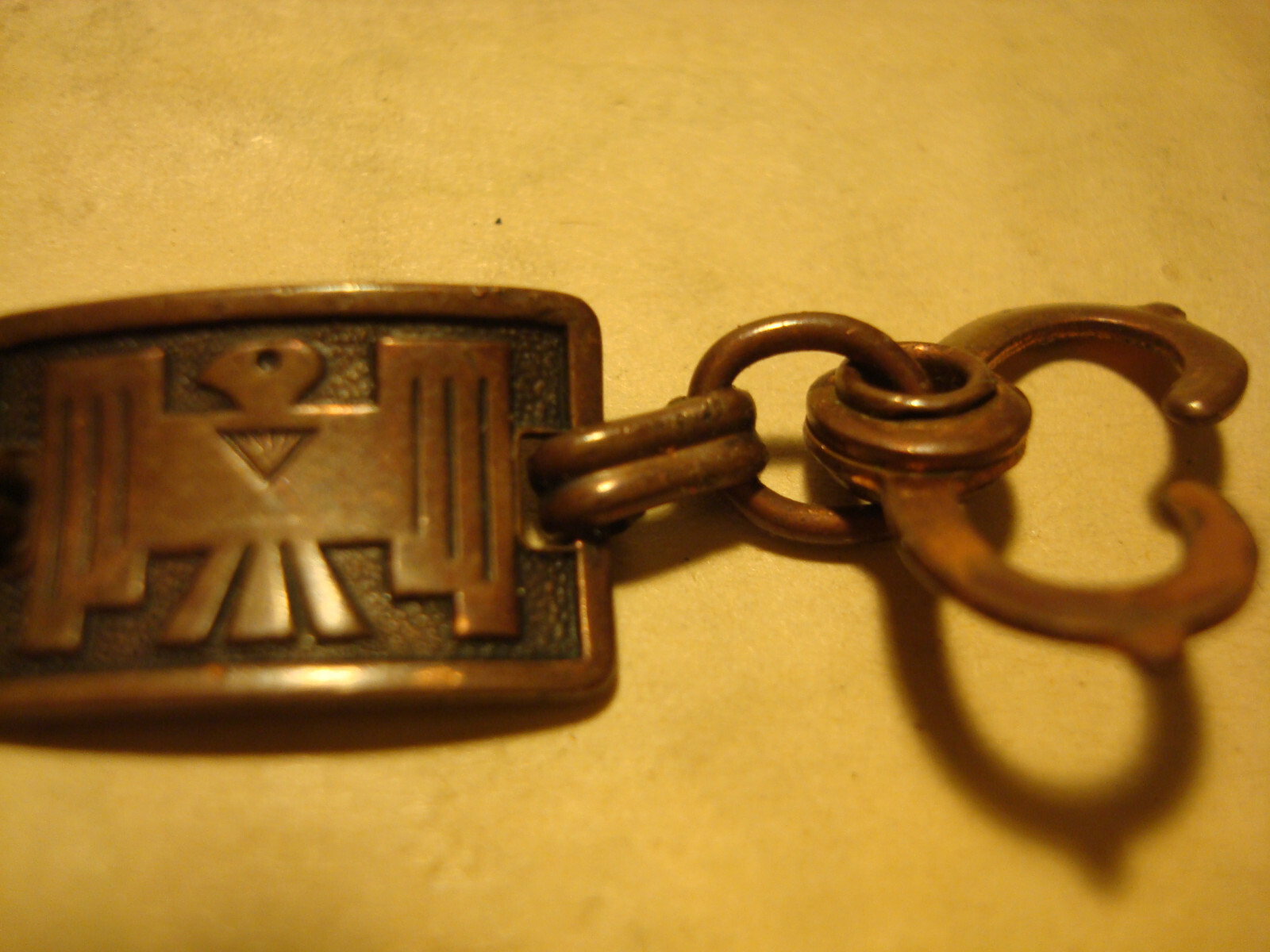 Vintage Solid Copper Thunderbird Panel Link Brace… - image 4
