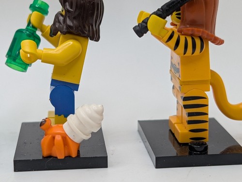 6 minifiguras Lego serie bolsa ciega náufrago cantante cerámica tigre dama jugador - Imagen 13 de 16