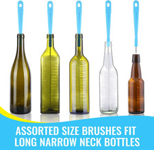 2 Pack Cepillos De Limpieza De Botellas Para Lavar Botellas De Cuello Estrecho