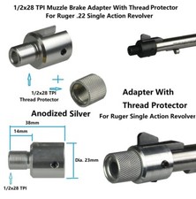 SI 1/2x28 TPI Muzzle Adapter W Thread P Ruger .22 Single 6 Action Revolver