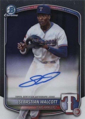 REABOT タレントカード ポートレート Sebastian Walcott 2025 Bowman /75 Yellow Autograph Refractor