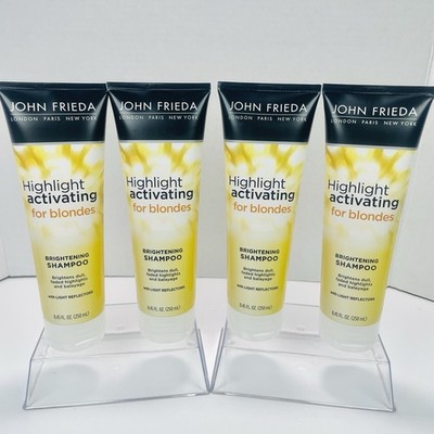 4 Pack John Frieda Highlight Activating For Blondes Brightening Shampoo 8.45 oz