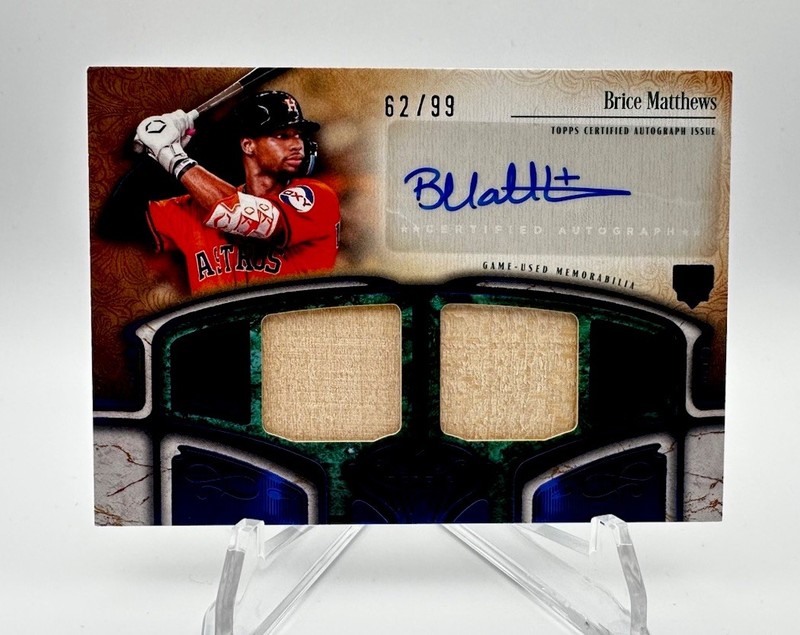 Topps 2026 Tier One Brice Matthews Houston Astros Auto Dual Relic AT1R-BM 62/99