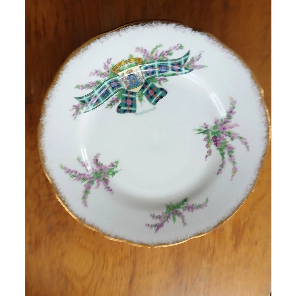10 Royal Stafford Tartan Series Clan Plates Bread Butter 6" Gold Trim Scotland - Image 3 of 4