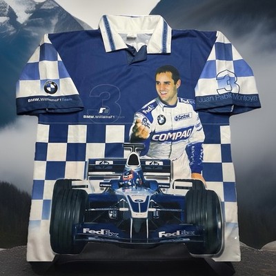 Juan Pablo Montoya BMW Williams F1 Team AOP Racing Polo Shirt Vintage Size XXL