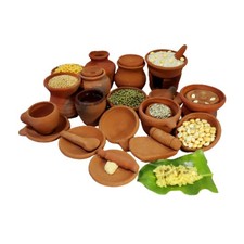 Miniature Clay Kitchen Set Toys of 28 Pieces Real Cooking Set