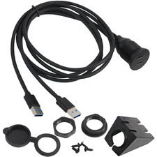Dual Port USB 3.0 to Type C Flush Mount Cable, USB-A Male to USB-C Female Panel