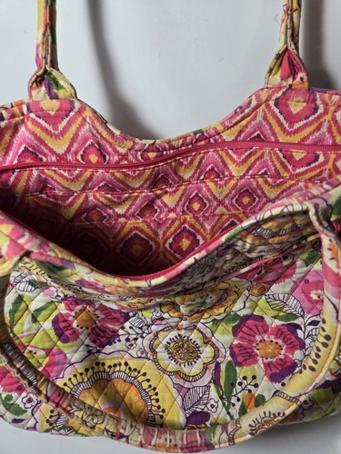 Vera Bradley Clementine Handbag Pleated Tote Shoulder Bag Purse Floral Zip Read - Picture 13 of 23
