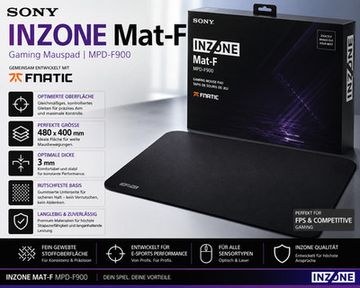   Sony INZONE Mat-F MPD-F900 | 480x400mm | Fnatic Gaming Maus Pad Uterlage Neu