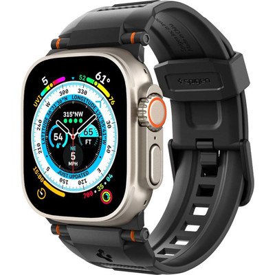 Armband für Smart Watch 49/46/45/44 mm Spigen Uhrarmbänd Uhrbänd Bänd Schwarz
