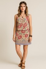 Vtg 90s Talbots Floral Linen Blend Skirt Set Vest Top  Skirt Sz 12 Cottagecore