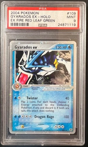 2004 POKEMON EX FIRE RED & LEAF GREEN #109 GYARADOS EX-HOLO PSA 9