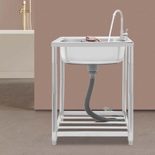 Kitchen Sink Single Bowl Sink Stainless Steel Sink Free Standing 60 45 82cm