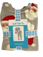 Carter's Holiday 2-Piece Velboa Pajama Set-Jolly Santa-Size 4T-NWT