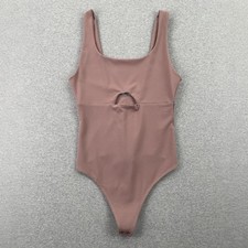 Abercrombie Fitch Tank Bodysuit Top Sz S Mauve Pink Seamless Cutout Open Back
