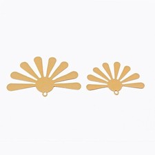 6 or 8PCS Raw Brass Flower Shape Charm Pendant Connector 30X40mm BJT10