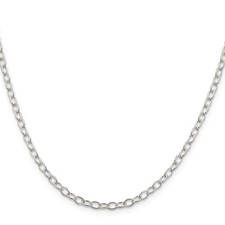 Sterling Silver Cable Chain Necklace, 3.4 mm