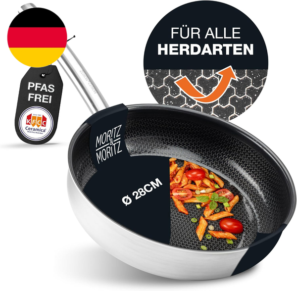 Moritz & Moritz Antihaft Pfanne 28 Cm Induktion - Bratpfanne 28Cm Mit Keramikbes-image