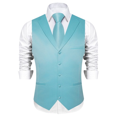 Men's Tuxedo Vest & Bowtie/Necktie Set, Classic Formal Waistcoat Paisley Floral - Picture 183 of 224