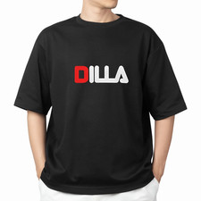 DILLA Black Men Girl Unisex Round Neck Short Sleeve T-Shirt EB