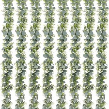 8 Pack Eucalyptus Garland, Faux Plant Artificial Greenery Garland with White