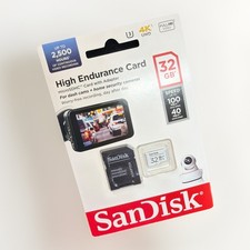 SanDisk 32GB High Endurance Monitoring MicroSd SDHC 100MB/s, with Adapter-UK