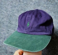 Vintage 90s Polo Ralph Lauren Strapback Hat Adjustable Cap Two Tone Pony Preppy