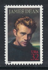 Scott 3082- James Dean, Legends of Hollywood- MNH 32c 1996- unused mint stamp