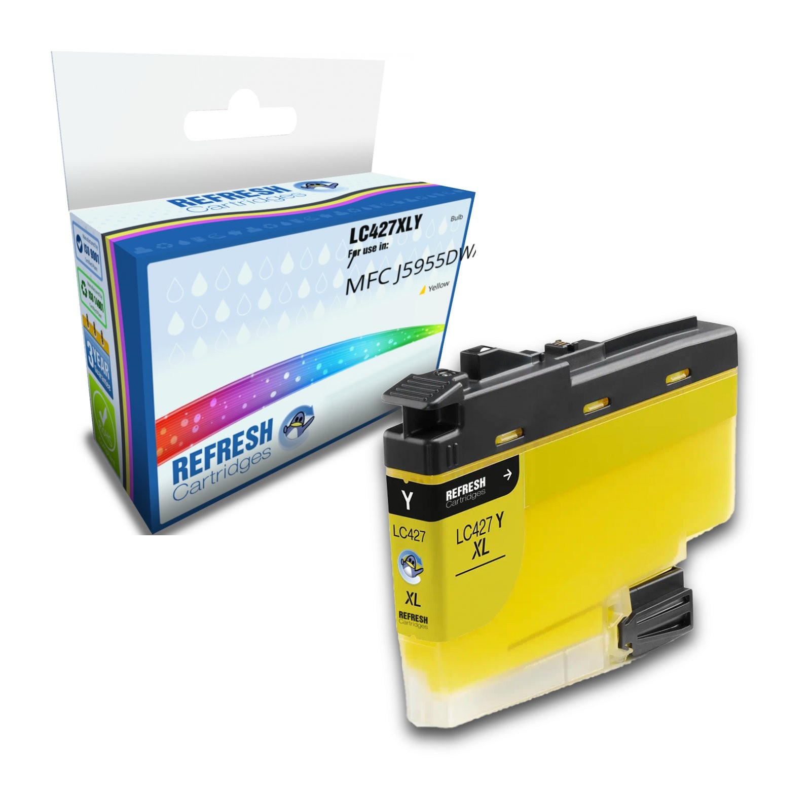 Refresh Cartridges Yellow LC427XLY Ink Compatible With Brother Printers