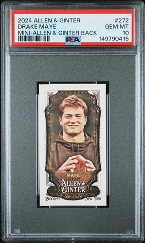 2024 Topps Allen & Ginter Drake Maye A & G BACK MINI ROOKIE #272 PSA 10 Gem RARE