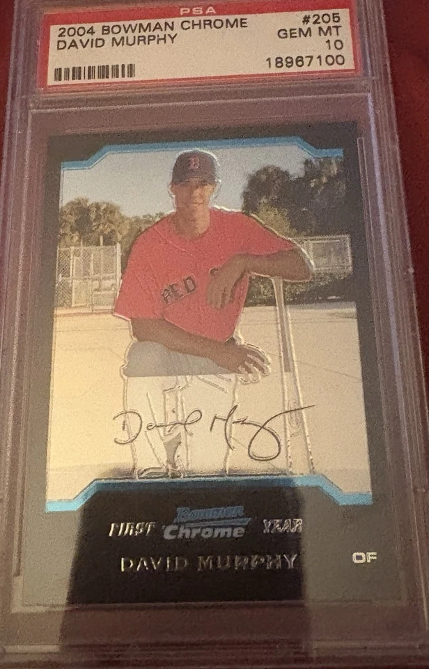 Bowman 2004 cromo primer año X-Fractor David Murphy PSA 10 gemas como nuevo radiocontrol automático Foto 2 de 4