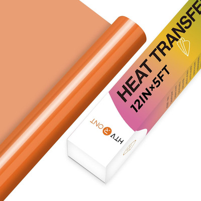HTV Vinyl Rolls Heat Transfer Vinyl - 12'' X 5Ft Orange HTV Vinyl for Shirts, Iro