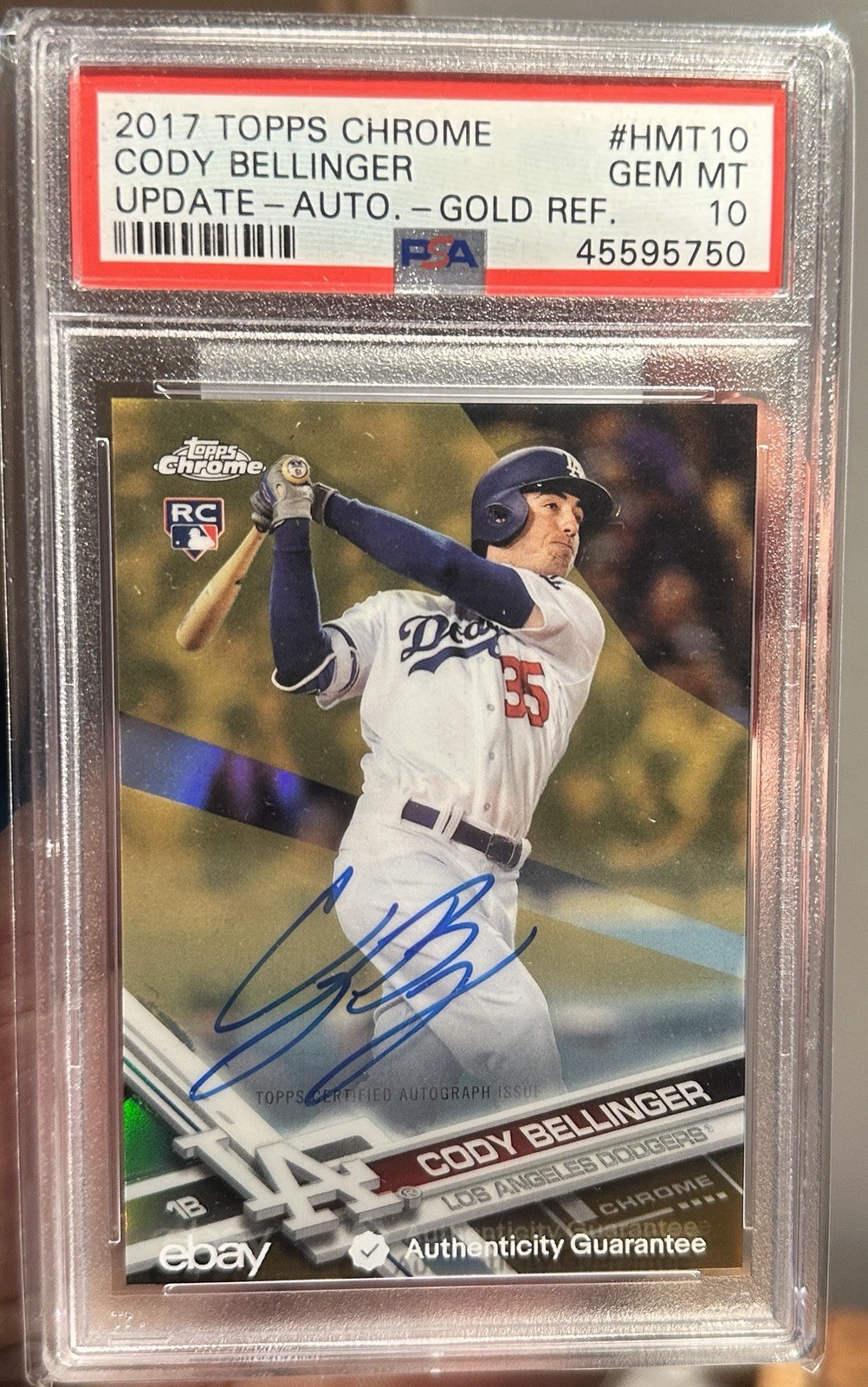 2017 Topps Chrome Update - Cody Bellinger #HMT10 Gold Refractor Autographs /50
