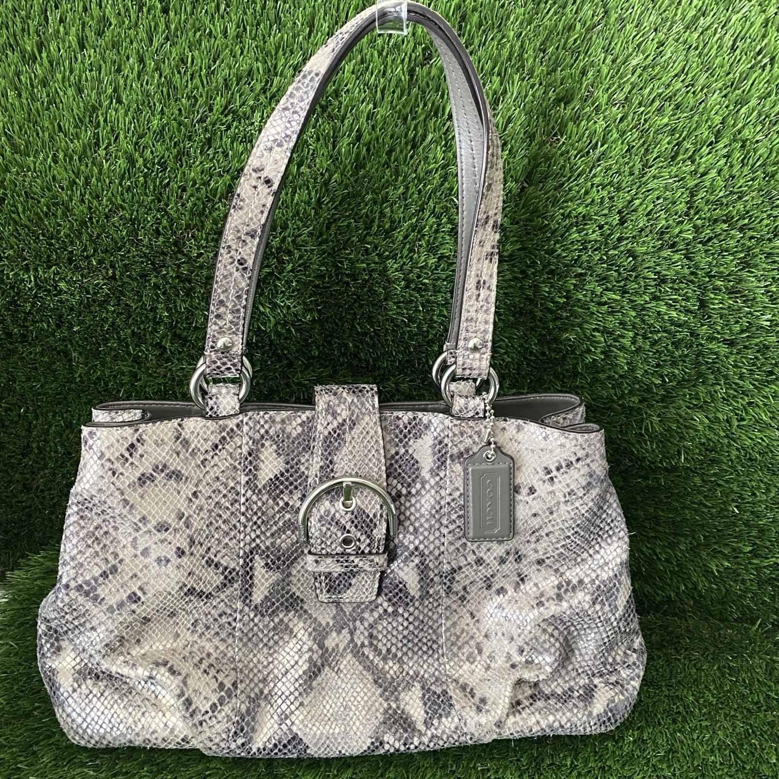 Coach Soho Python Snake Embossed Faux Leather Med… - image 3