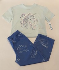 Carters Girl Pajamas Size 12 Pants Shirt 2 PC Set Cute Unicorn Pjs New
