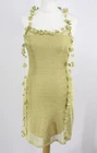 CULT GAIA KNIT DRESS FLORAL ACCENTS WOMENS UK M GOLD RRP £540 LF
