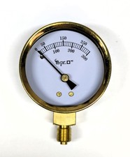 2" Eccentric Brass Steam Pressure Gauge 0-300 psi, 1/8" bsp