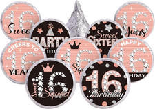 504 Pieces Sweet 16 Birthday Party Favors Stickers Mini Kisses Candy Stickers Sw