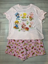 Strawberry Shortcake Women  s 2 Piece Pajamas Bottoms Small Top Medium EUC