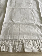 Vtg  "PAPER WHITE" HAND EMBROIDERED Euro Pillow Sham New Old Stock 25X25 Org Pkg