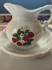 Vintage McCoy Pottery Strawberry Country 7528  McCoy 7528 USA Pitcher & Bowl